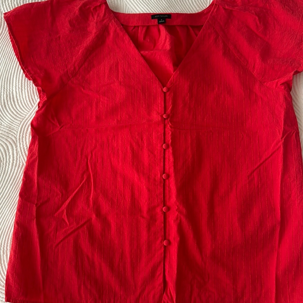 Deep Coral Ann Taylor Blouse